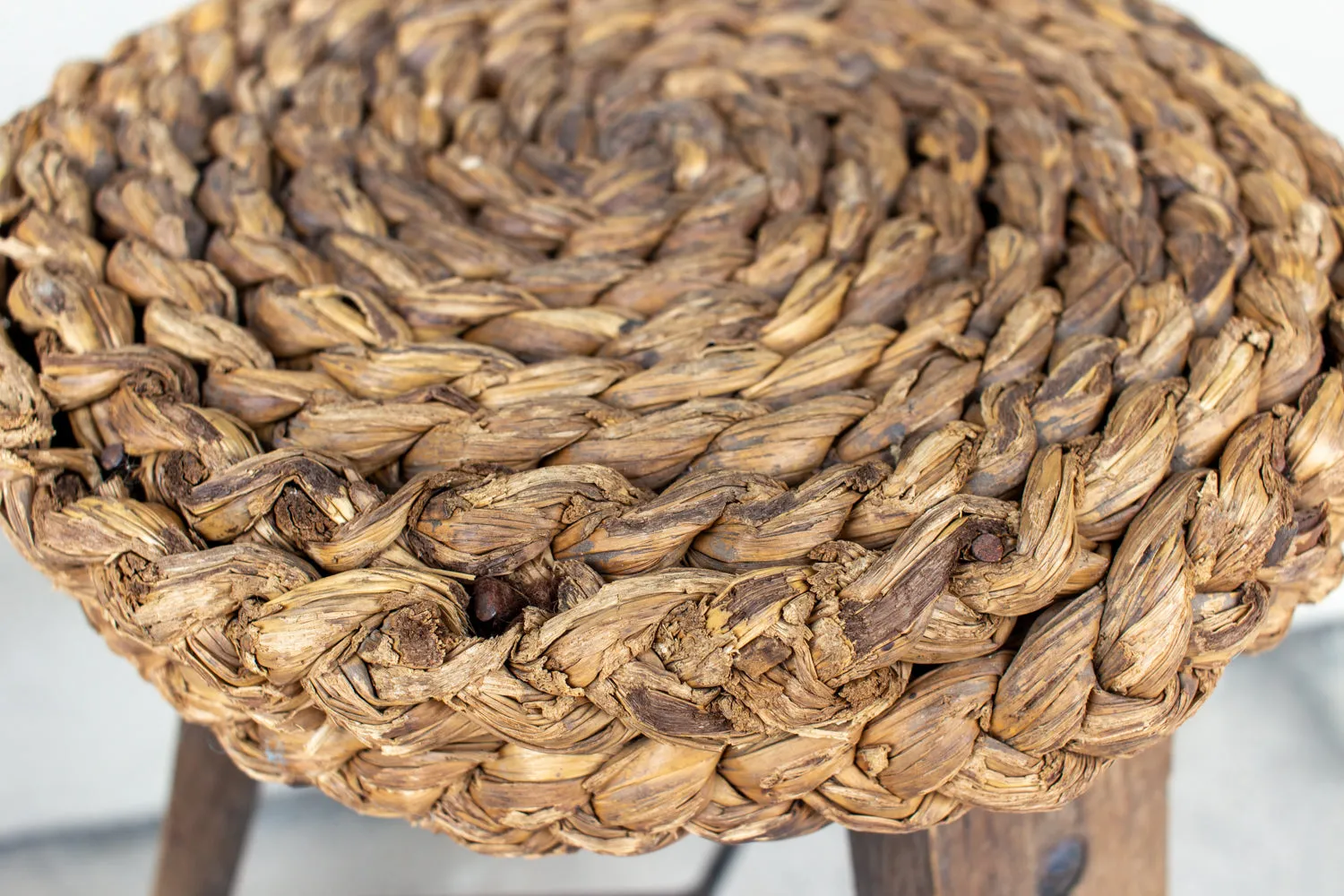 Vintage French "Milking Stools" with Braided Seats | Four Available