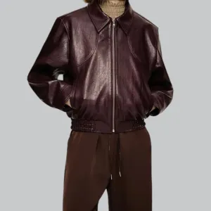 Vintage Leather Jacket for Men | Genuine Leather, Autumn/Winter Coat, Classic Design, Warm & Stylish Outerwear