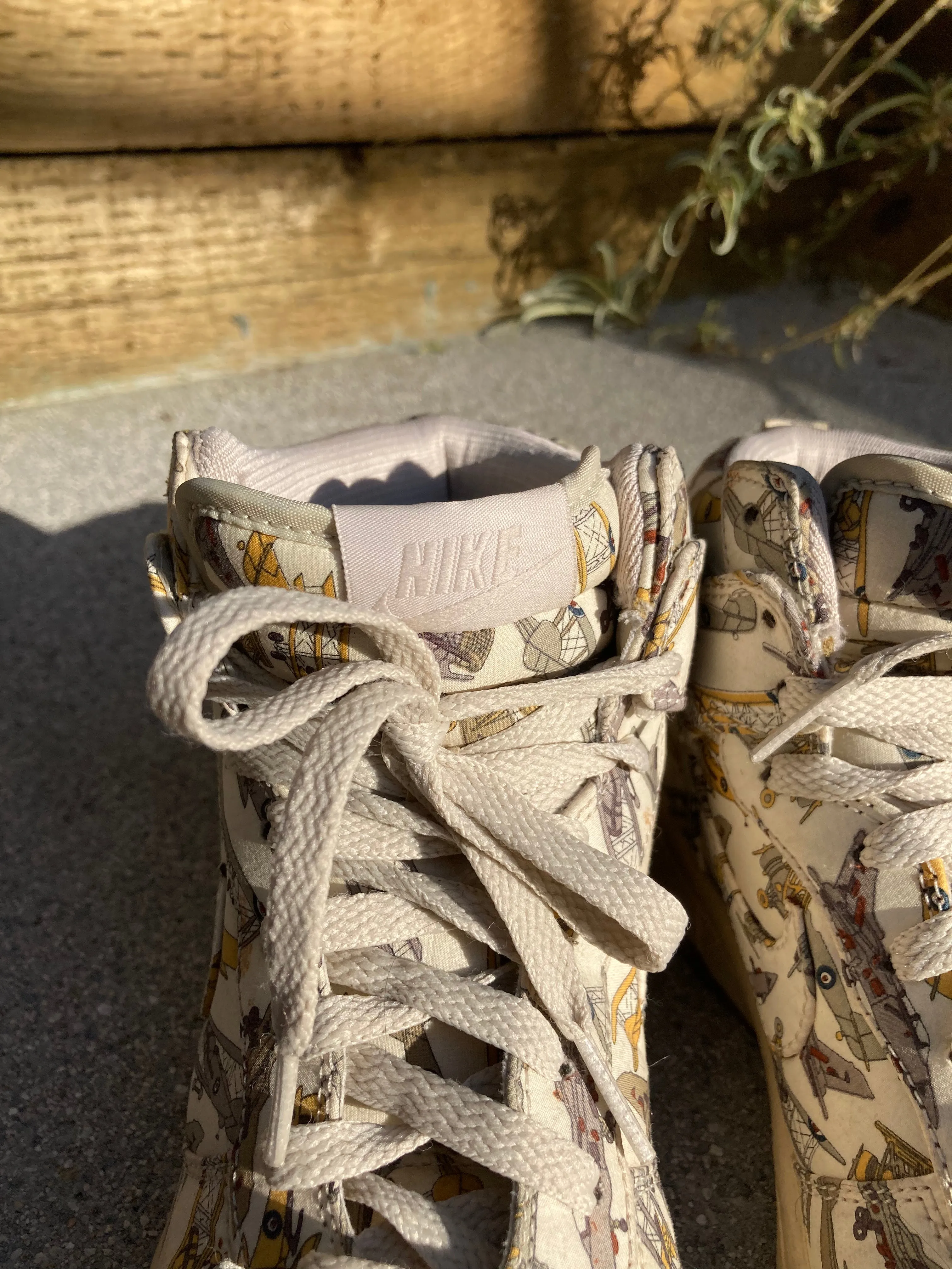 Vintage Liberty Print Airplanes Nike Dunk Sky High Tops