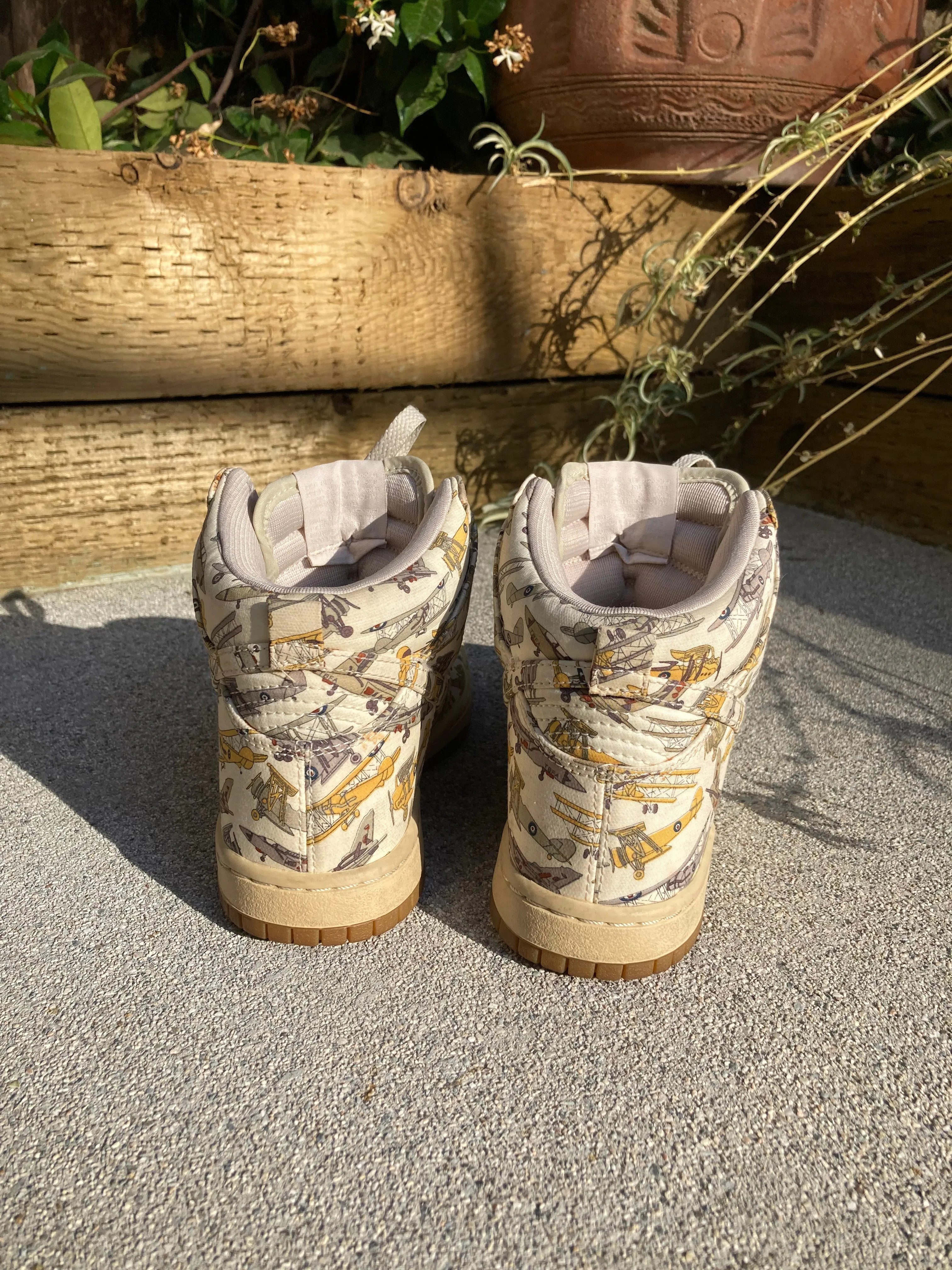 Vintage Liberty Print Airplanes Nike Dunk Sky High Tops