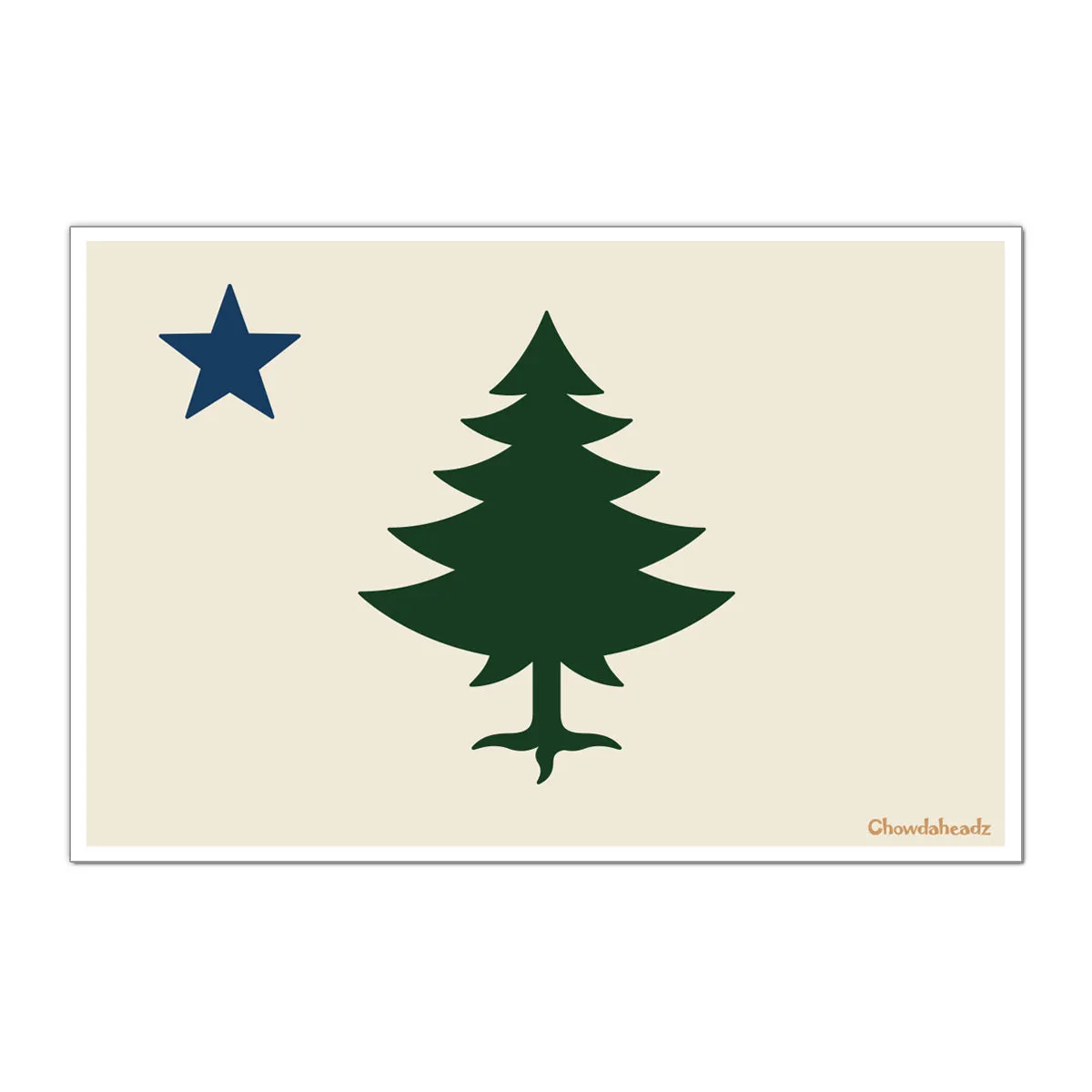 Vintage Maine Flag Sticker