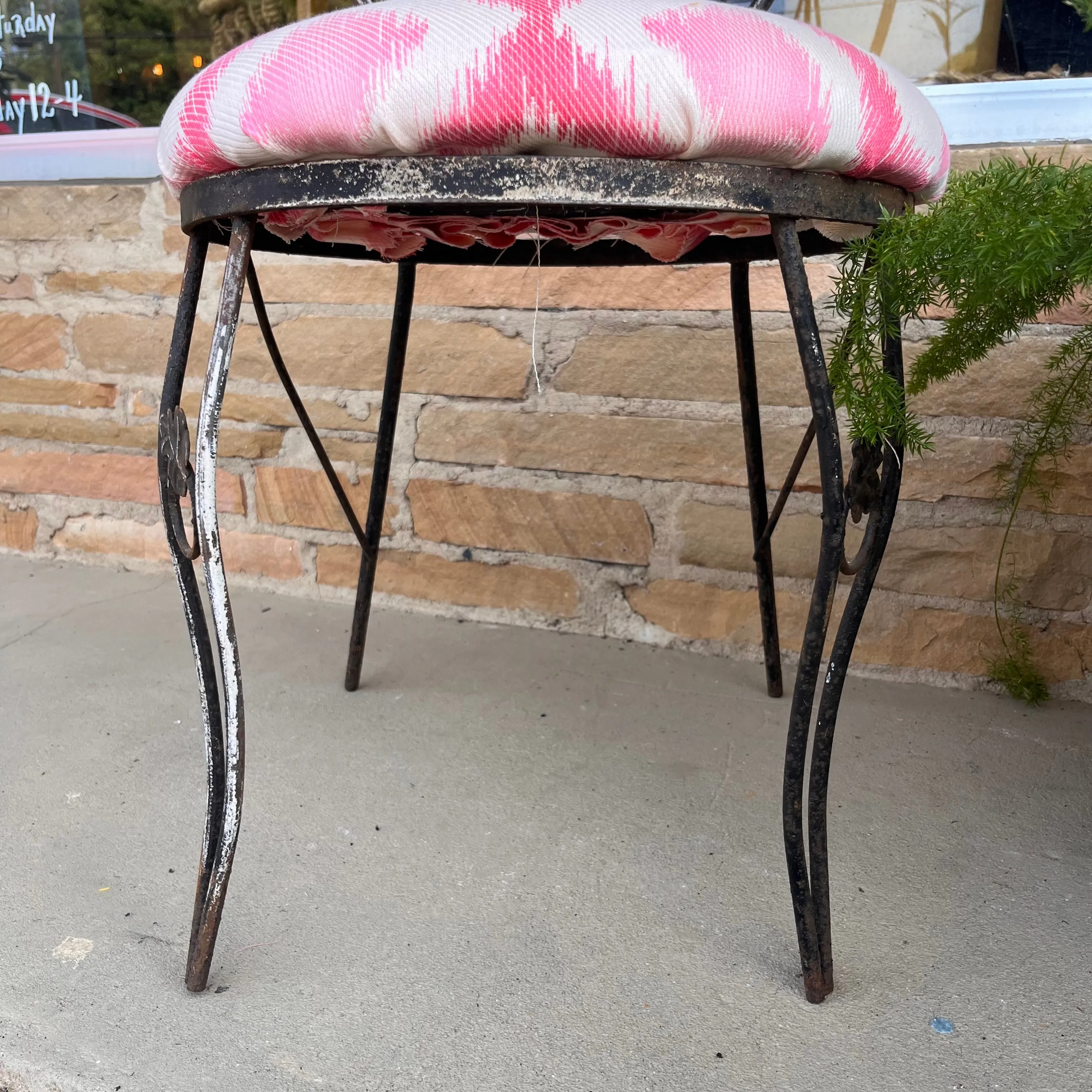 Vintage Metal Outdoor Seating Set with Refurnished Seating