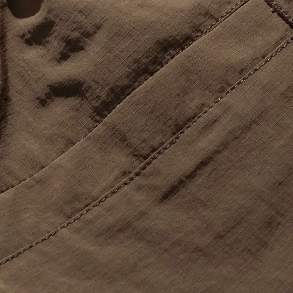 Vintage Solid Drawstring Cargo Shorts