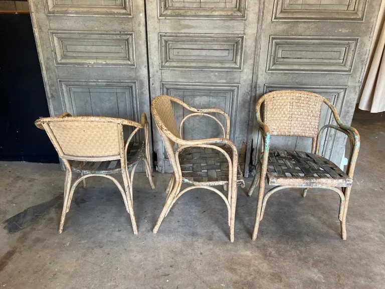 Vintage Spanish Bamboo Set/6 Chairs