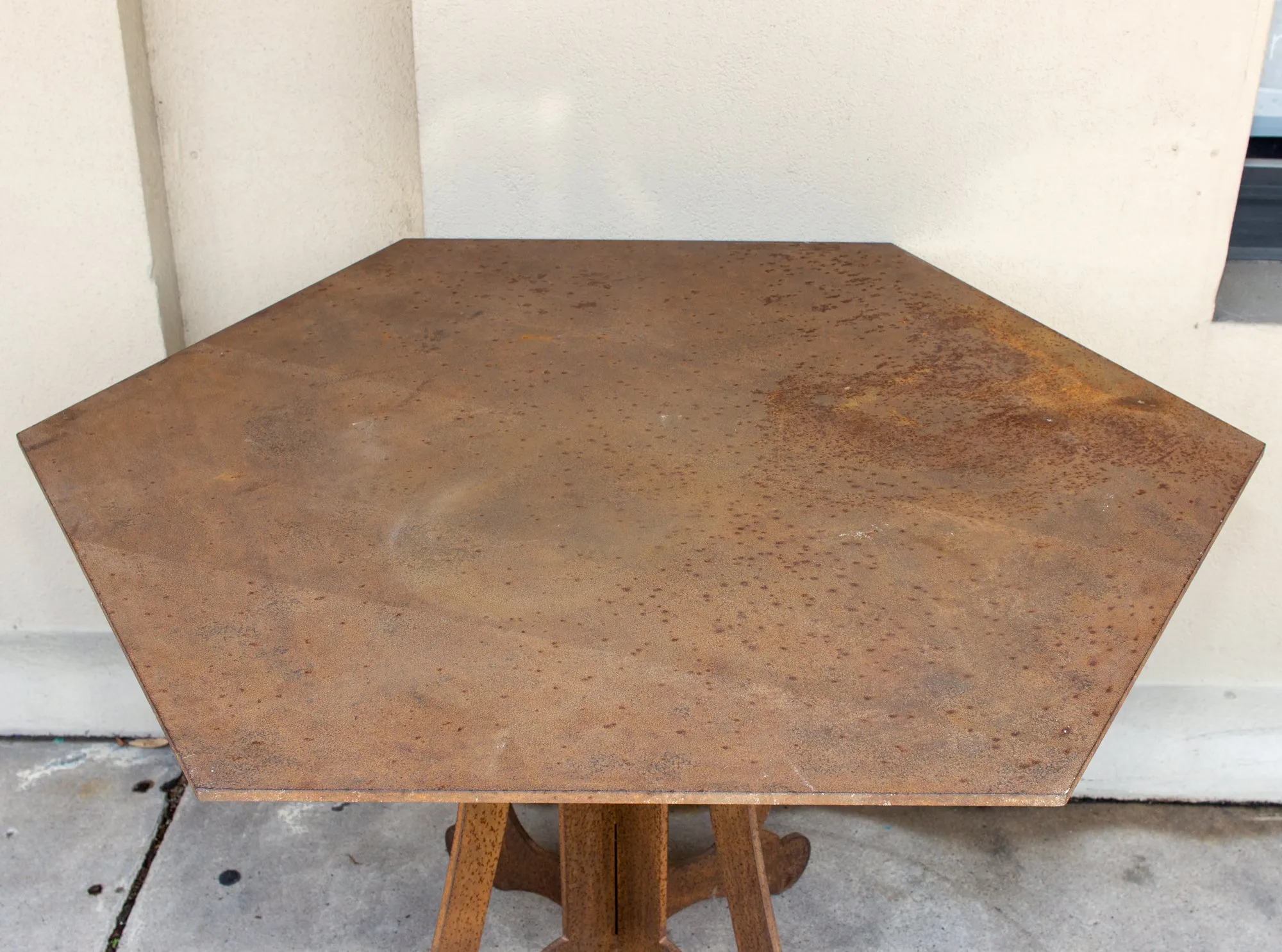Vintage Spanish Iron Hexagonal Top Table