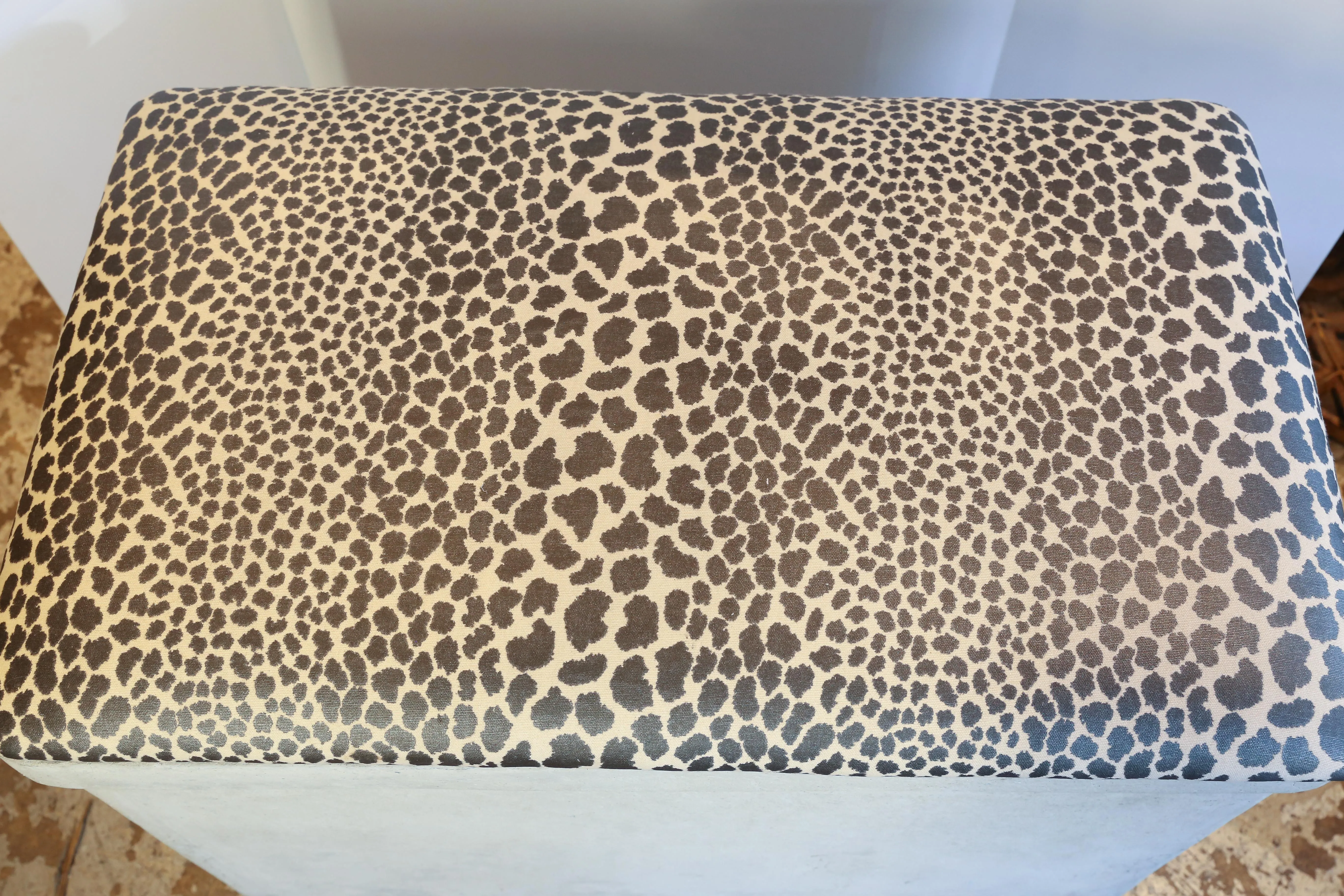 Vintage Willy Guhl Planter Bench with Cheetah Print Top