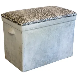 Vintage Willy Guhl Planter Bench with Cheetah Print Top
