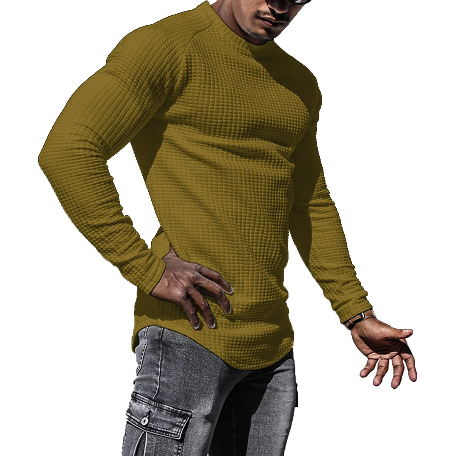 WAFFLE RAGLAN SWEATSHIRT