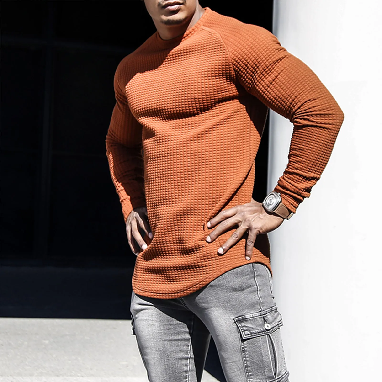WAFFLE RAGLAN SWEATSHIRT