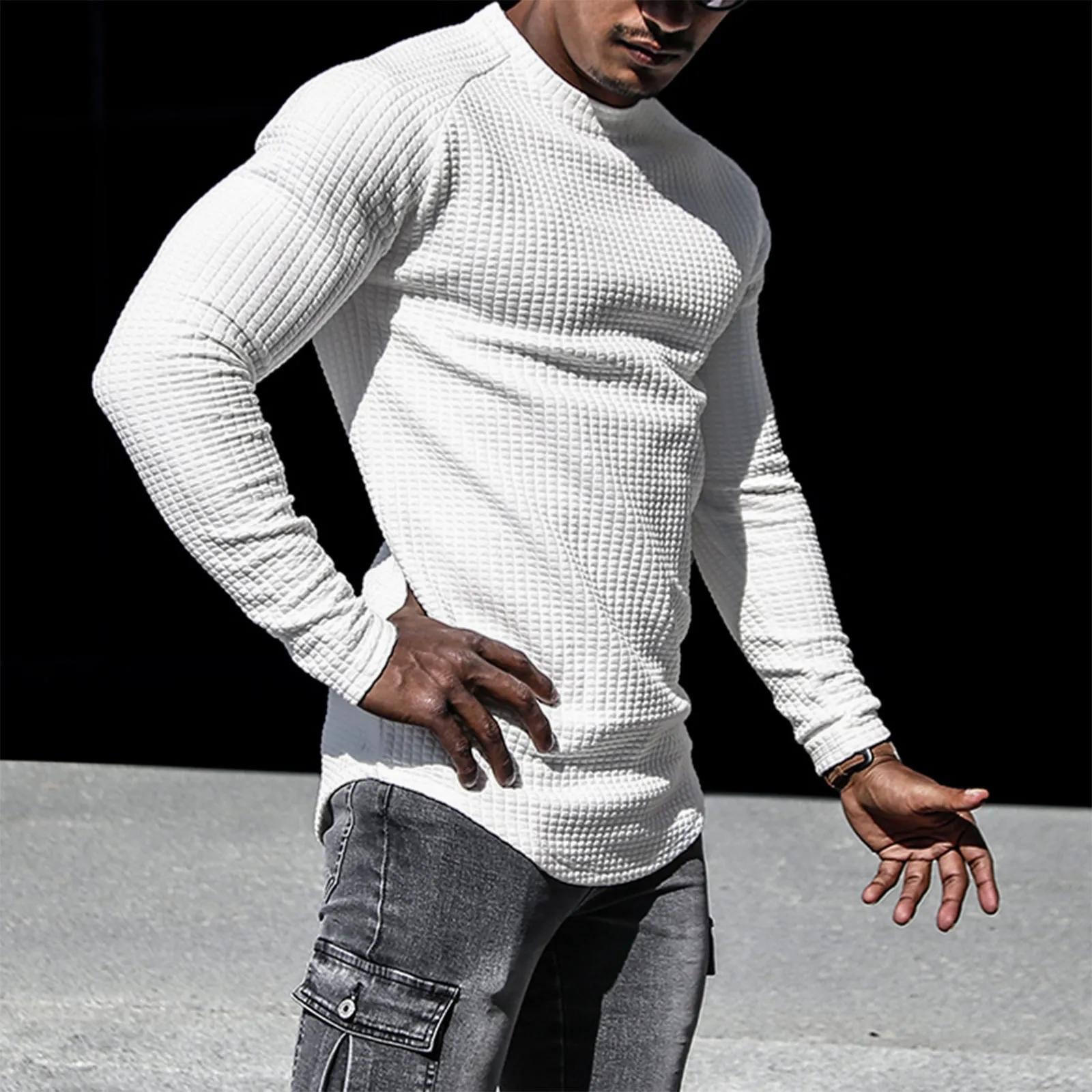 WAFFLE RAGLAN SWEATSHIRT