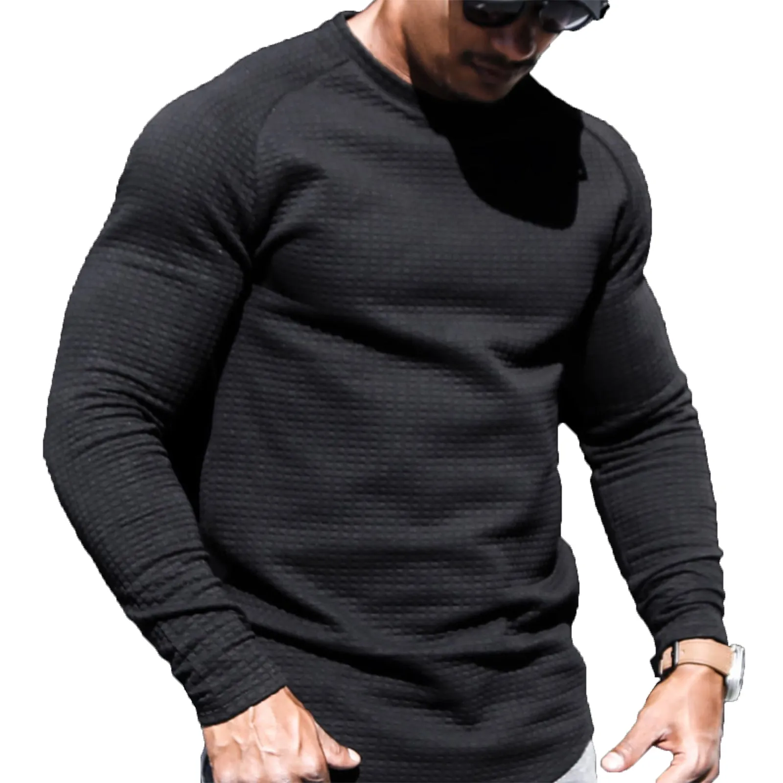 WAFFLE RAGLAN SWEATSHIRT