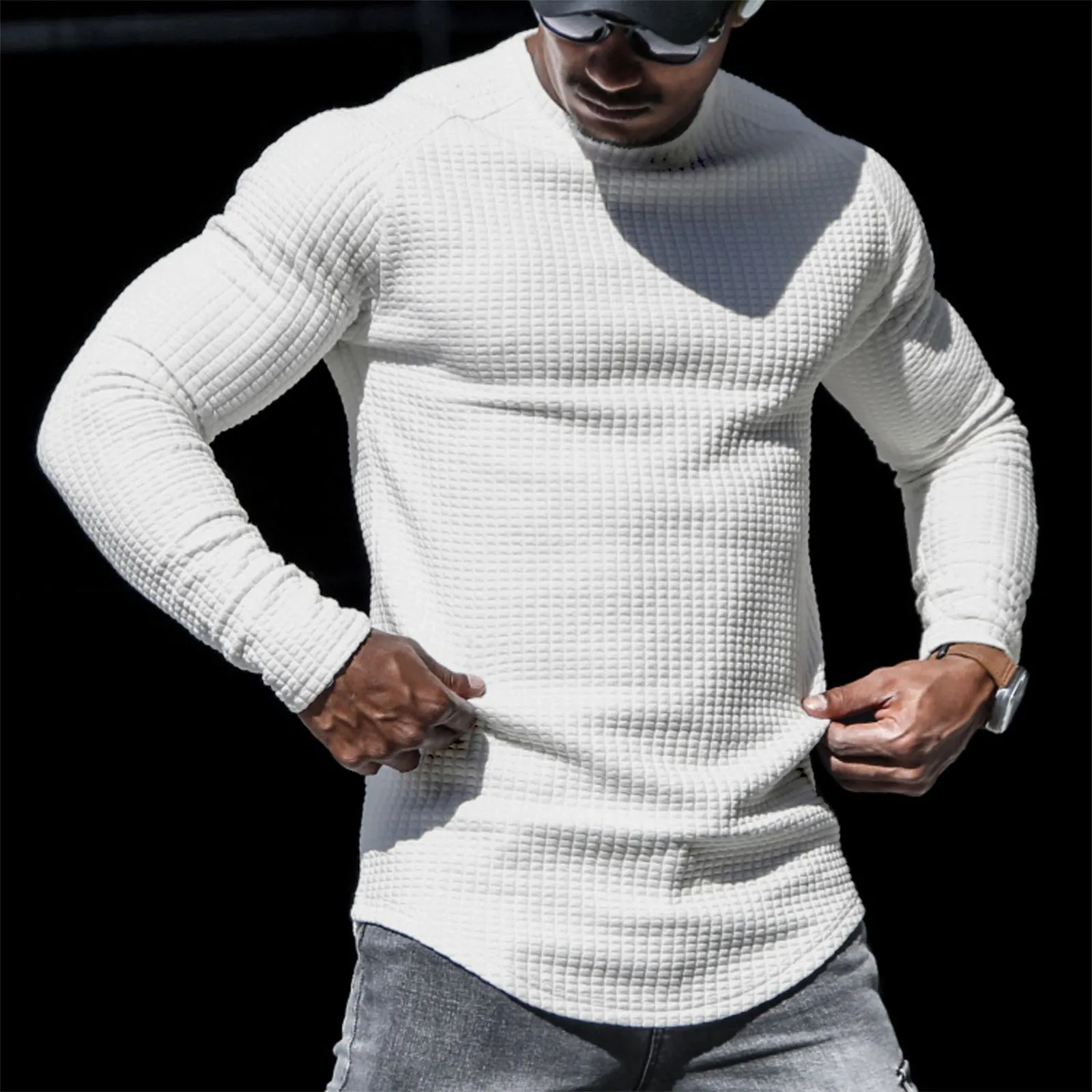 WAFFLE RAGLAN SWEATSHIRT