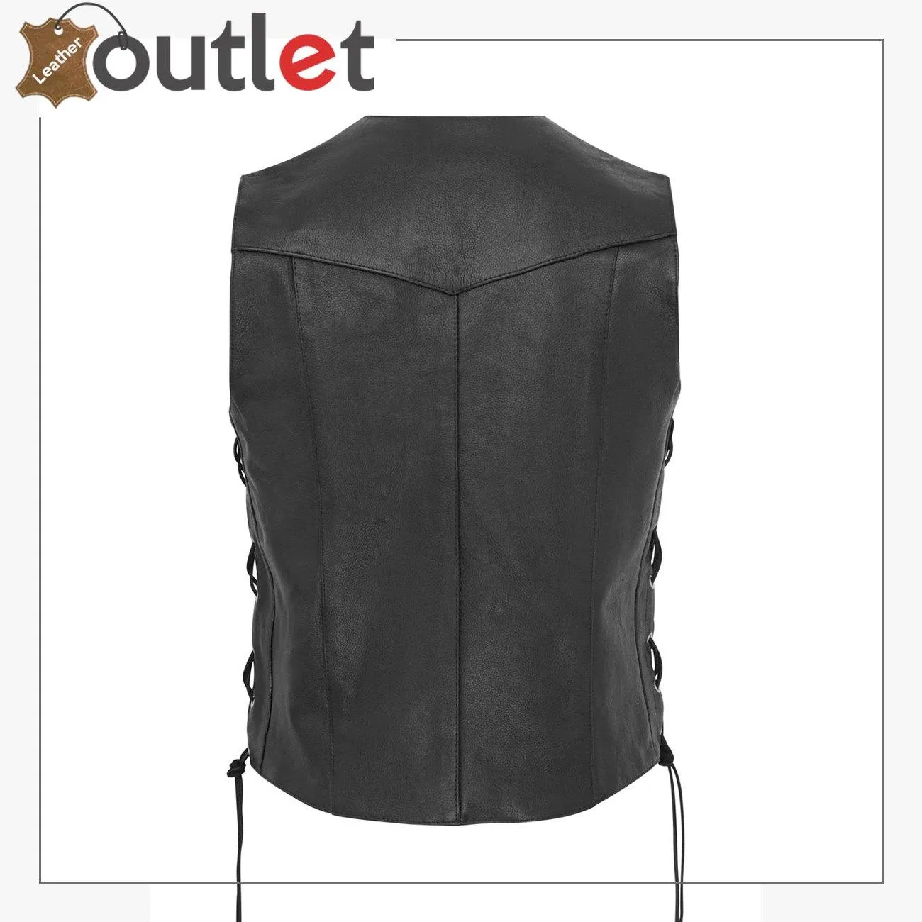 Waistcoat Motorcycle Motorbike Leather Vest