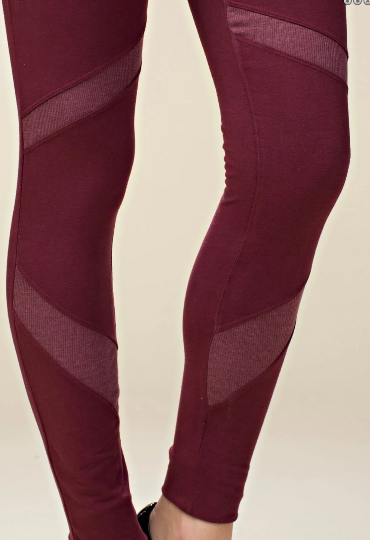 Washed Burgundy Leggings