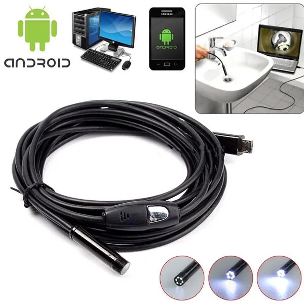Waterproof 6-LED Borescope Camera For Android and PC