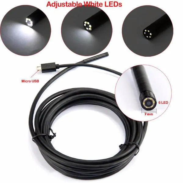 Waterproof 6-LED Borescope Camera For Android and PC