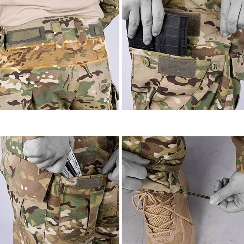 Waterproof Camo Tactical Big Pocket Pants for Combat Training