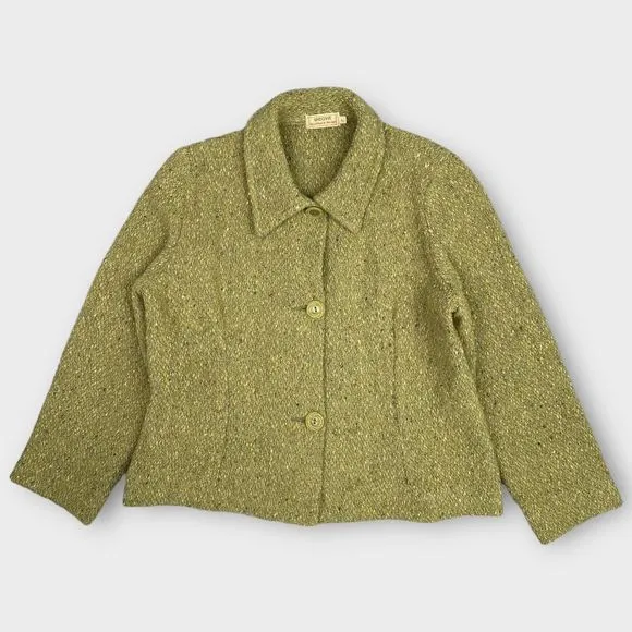 Weave Of The Irish Women's Large Wool Alpaca Knit Coat Jacket Made in Ireland