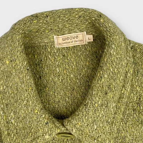 Weave Of The Irish Women's Large Wool Alpaca Knit Coat Jacket Made in Ireland