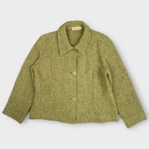 Weave Of The Irish Women's Large Wool Alpaca Knit Coat Jacket Made in Ireland