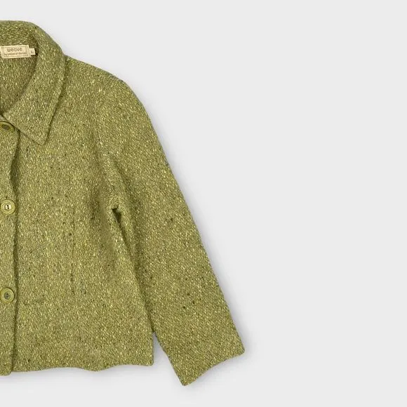 Weave Of The Irish Women's Large Wool Alpaca Knit Coat Jacket Made in Ireland