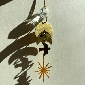 West of the Moon Ornament with Vintage Glass Crystal