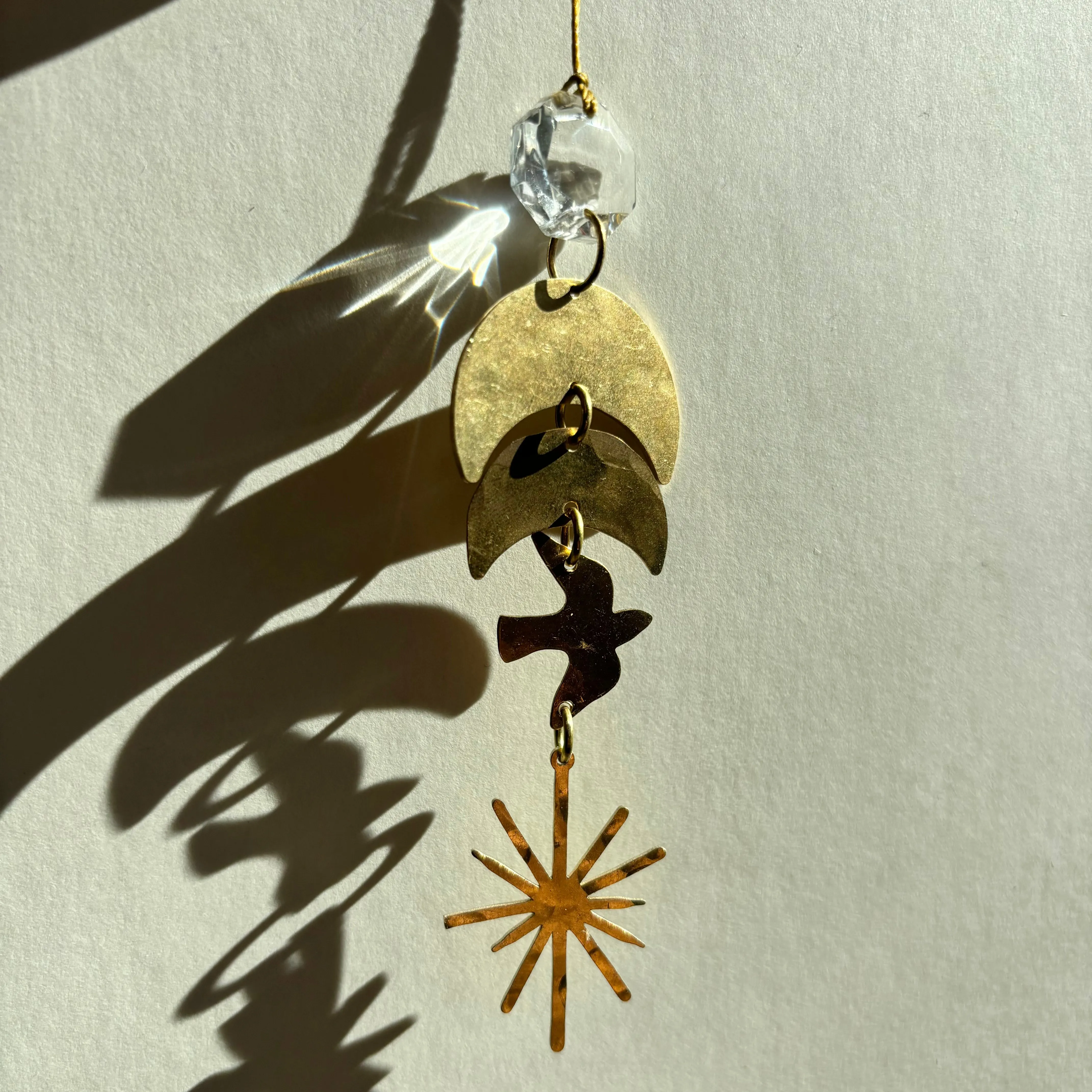 West of the Moon Ornament with Vintage Glass Crystal