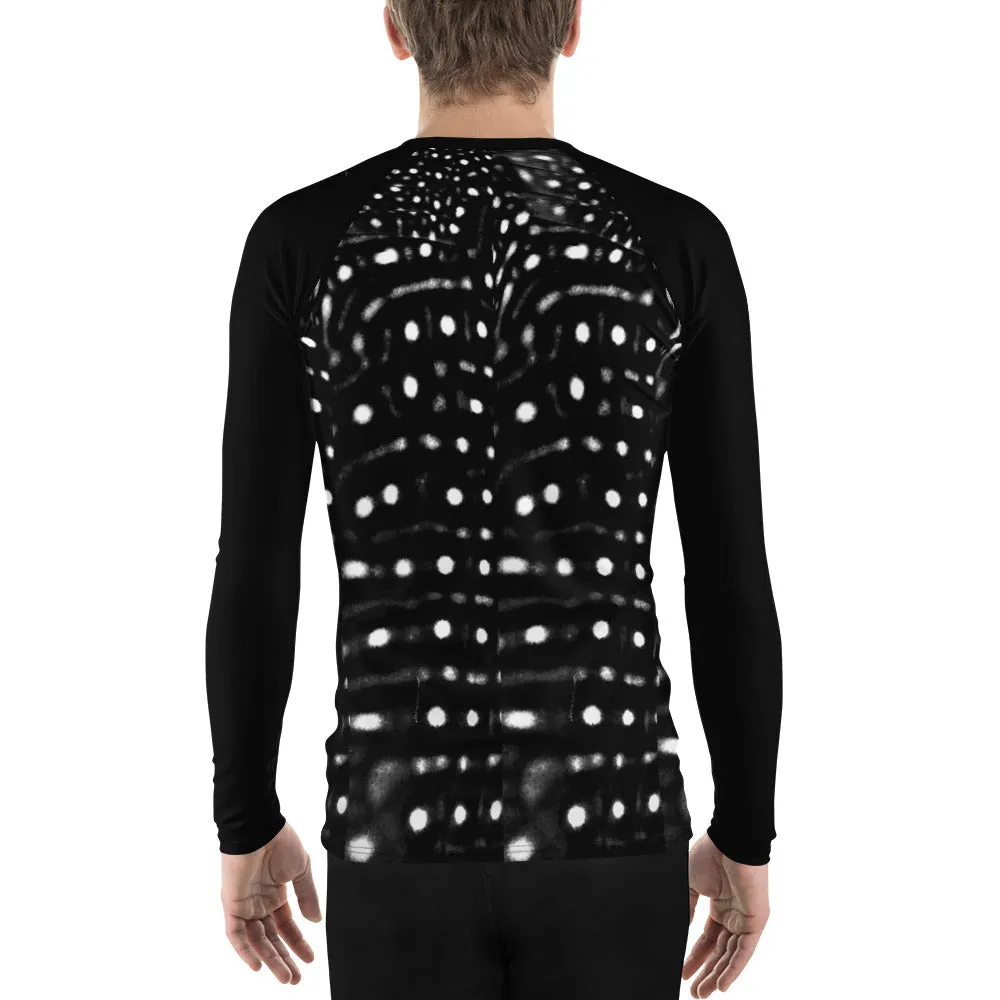 Whale Sharking Black Men's Rash Guard