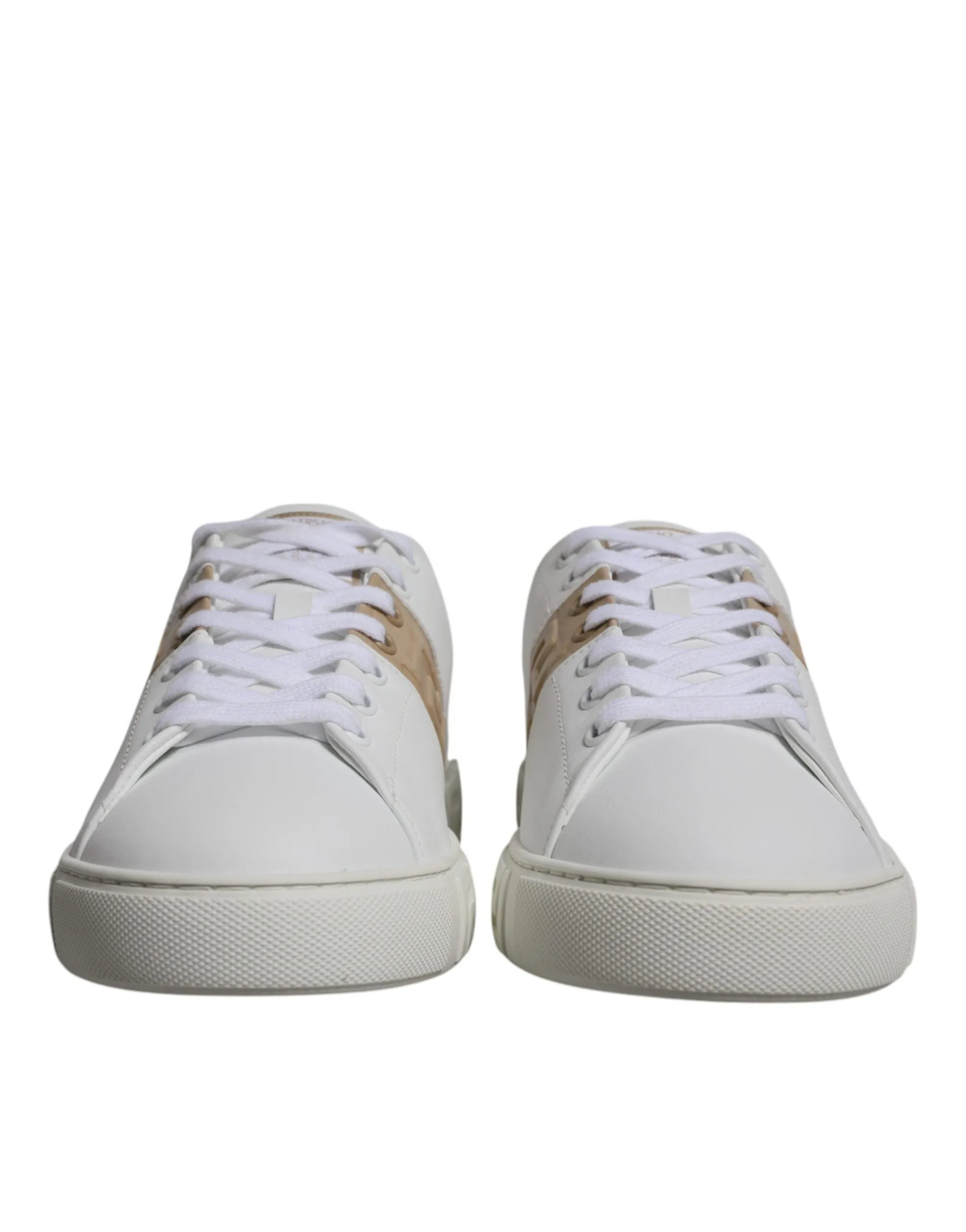 White Brown Greca Print TPU Low Top Men Sneakers Shoes