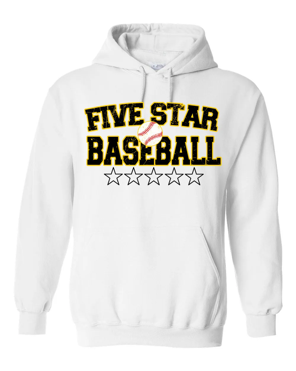 White Five Star Hoodie/ Youth and Adult Sizes