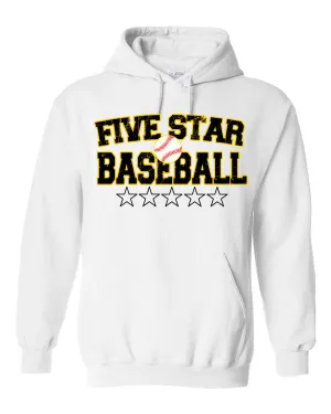 White Five Star Hoodie/ Youth and Adult Sizes