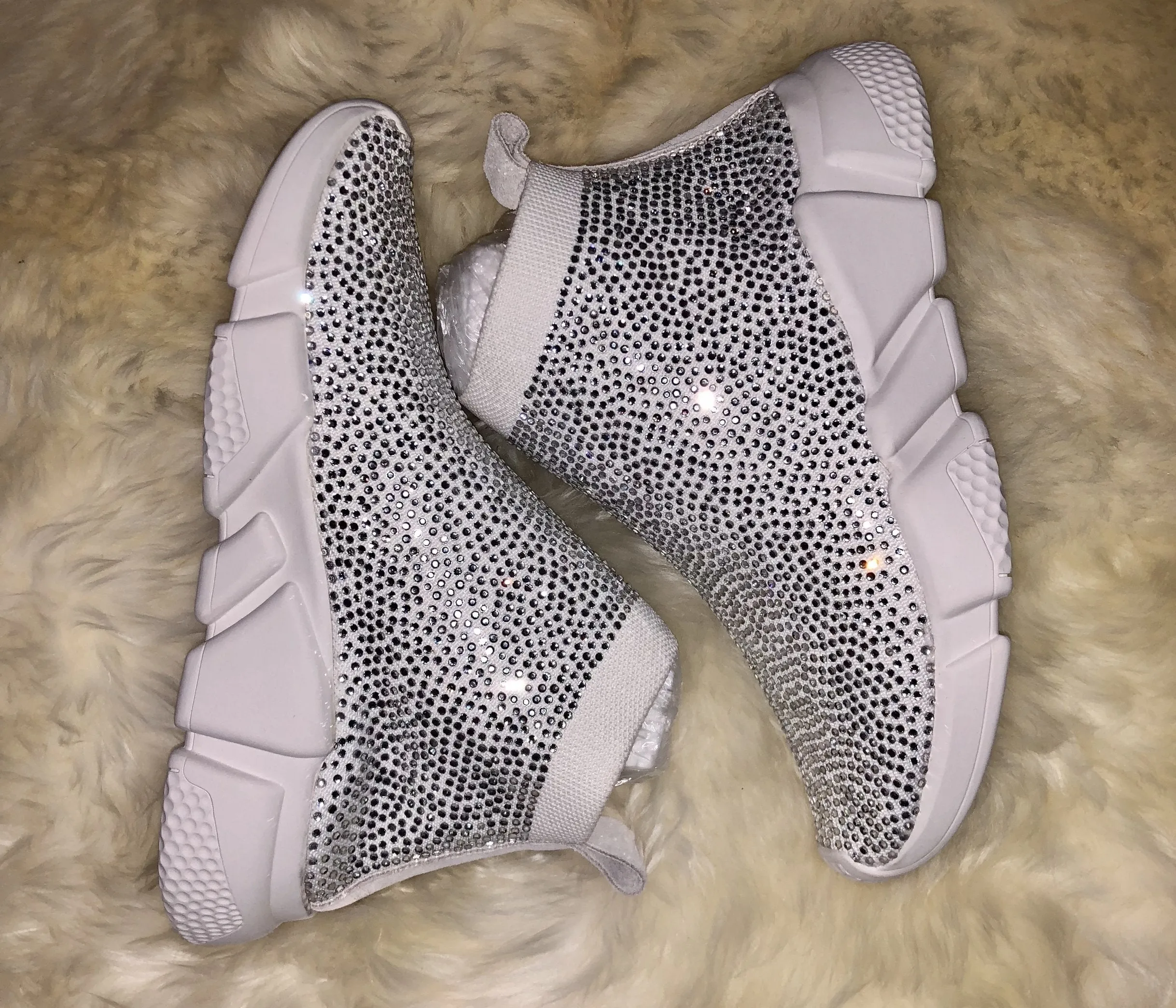 White Rhinestone Sneaker