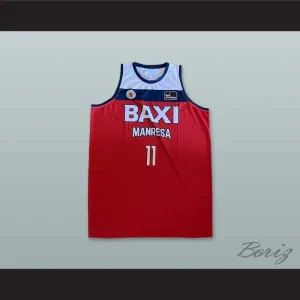William Magarity 11 Basquet Manresa Spain Red Basketball Jersey