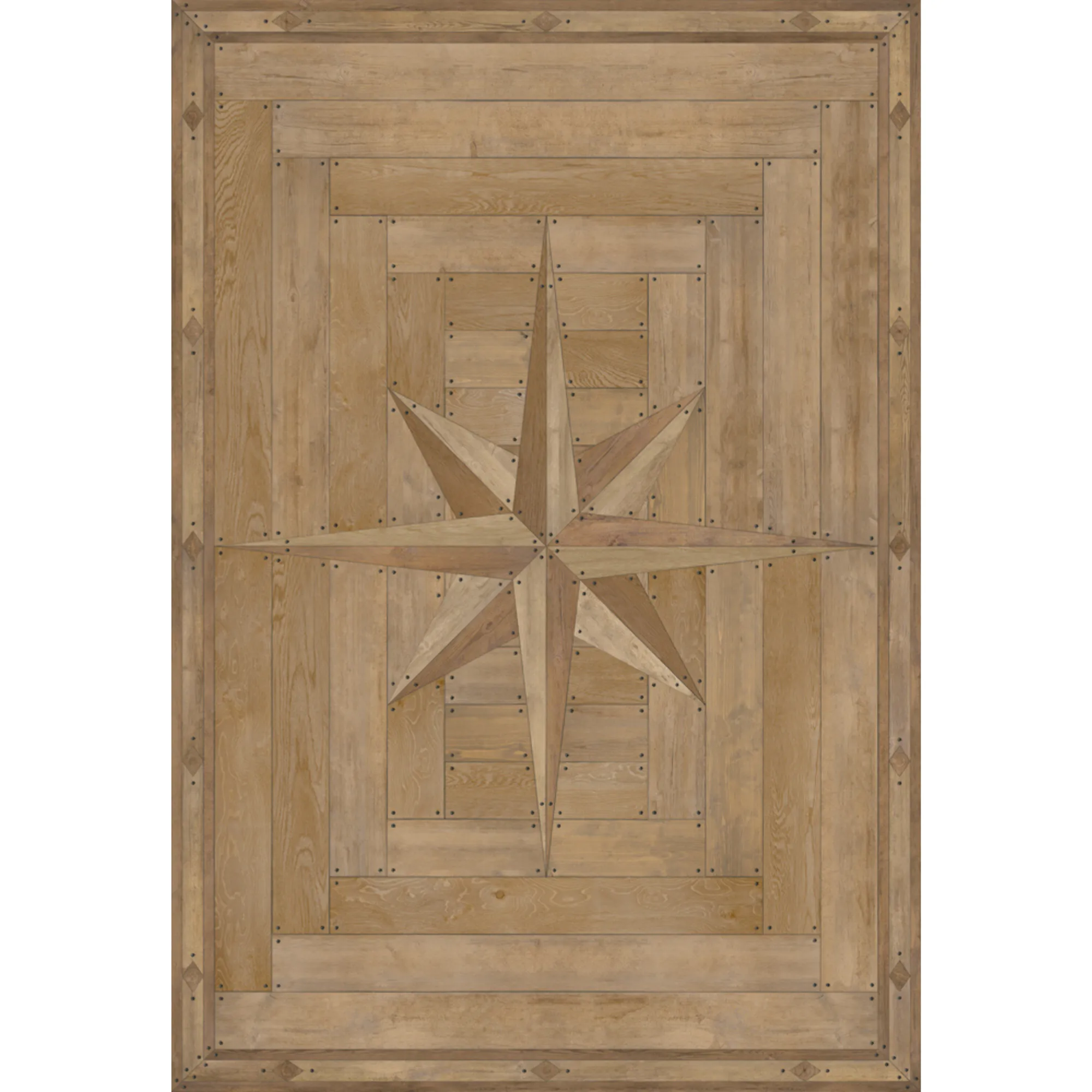 Williamsburg 18th-Century Joinery "Golden Beams" Vinyl Floorcloth - Spicher & Co.