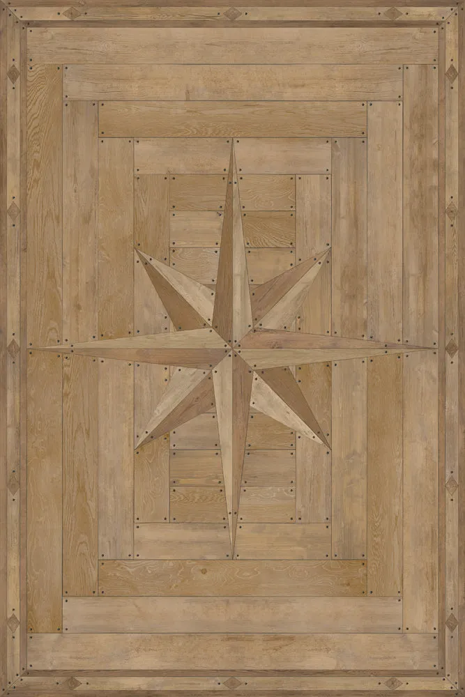Williamsburg 18th-Century Joinery "Golden Beams" Vinyl Floorcloth - Spicher & Co.
