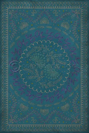 Williamsburg Cozens "Enraptured I Gaze" Vinyl Floorcloth - Spicher & Co.