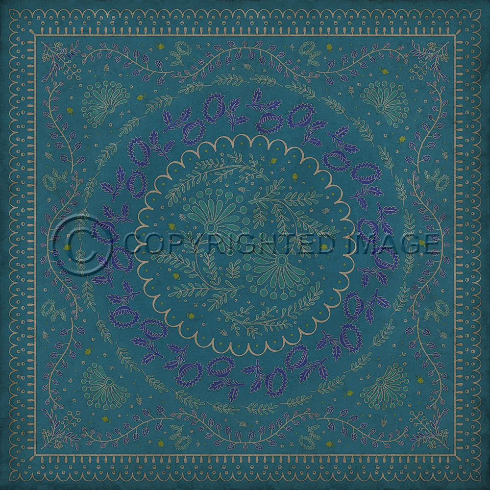 Williamsburg Cozens "Enraptured I Gaze" Vinyl Floorcloth - Spicher & Co.