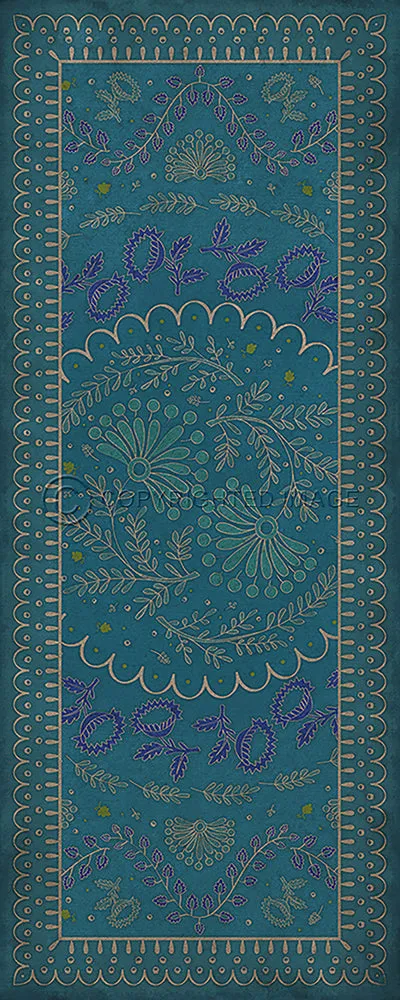 Williamsburg Cozens "Enraptured I Gaze" Vinyl Floorcloth - Spicher & Co.