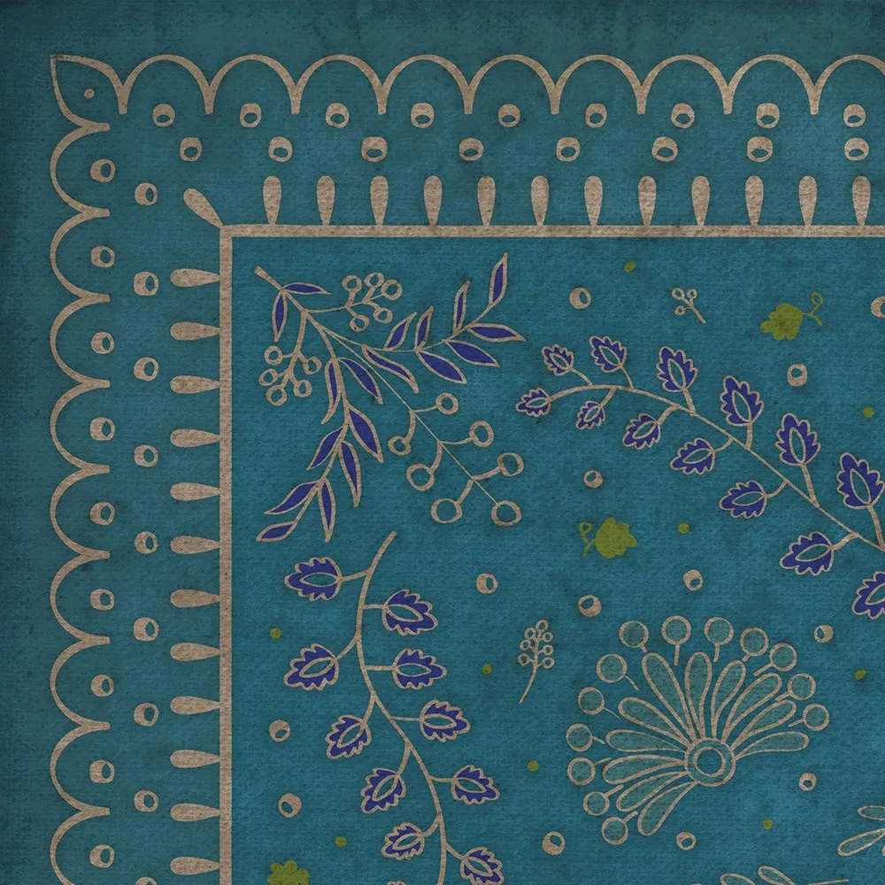 Williamsburg Cozens "Enraptured I Gaze" Vinyl Floorcloth - Spicher & Co.