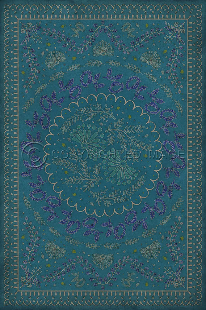 Williamsburg Cozens "Enraptured I Gaze" Vinyl Floorcloth - Spicher & Co.