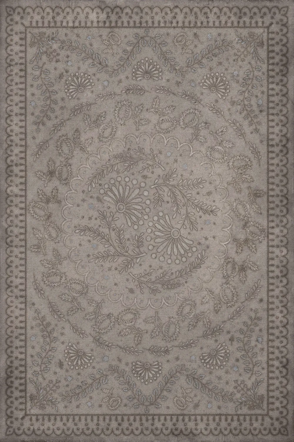 Williamsburg Cozens "Foggy Foggy Dew" Vinyl Floorcloth - Spicher & Co.