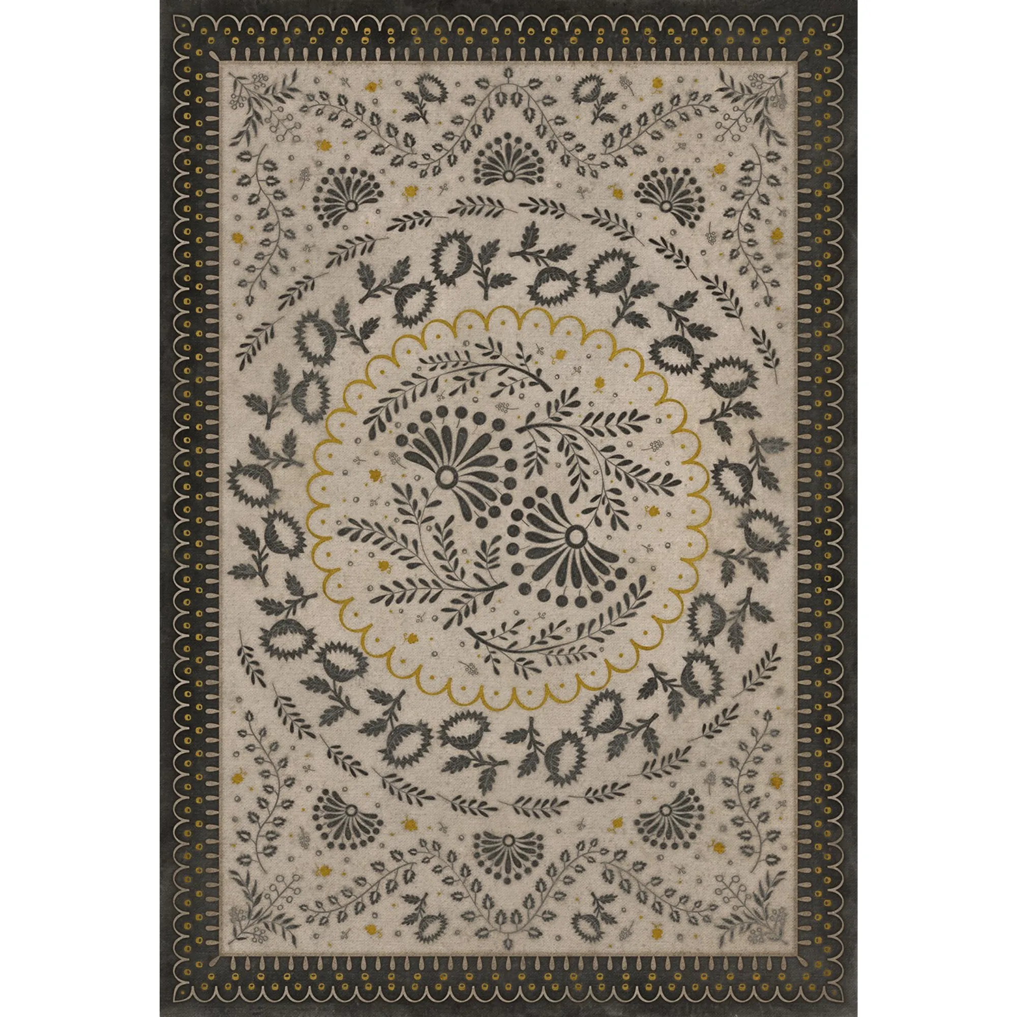 Williamsburg Cozens "Lilly Dale" Vinyl Floorcloth - Spicher & Co.