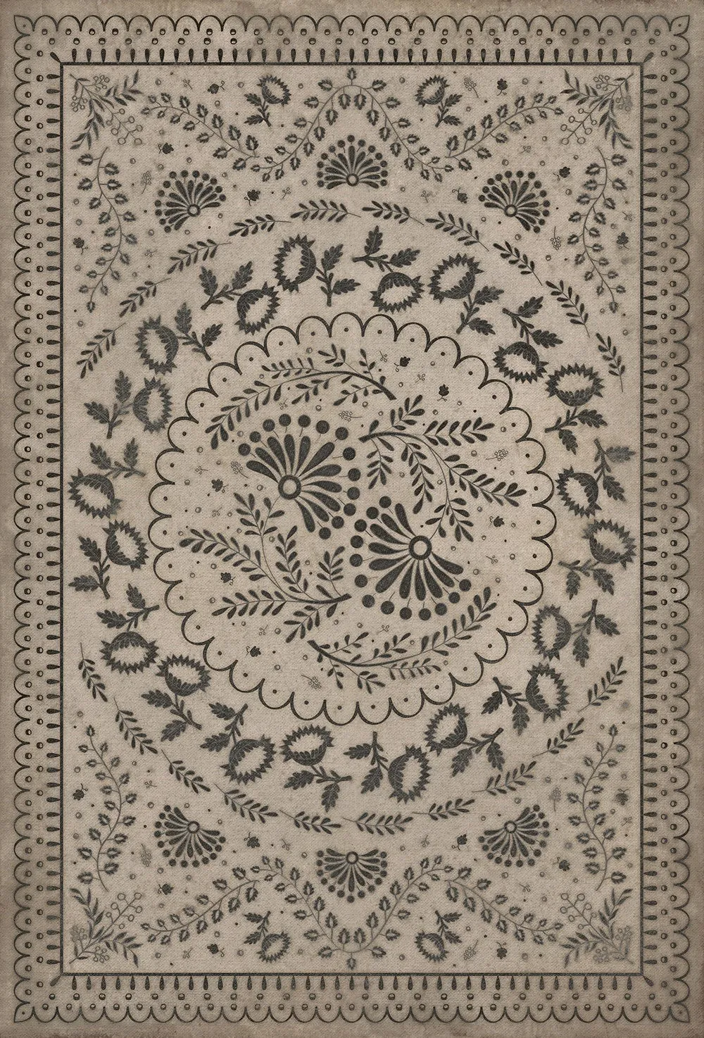 Williamsburg Cozens "Over the Hills and Far Away" Vinyl Floorcloth - Spicher & Co.