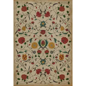 Williamsburg Floral "Abigail" Vinyl Floorcloth - Spicher & Co.