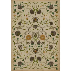 Williamsburg Floral "Martha" Vinyl Floorcloth - Spicher & Co.