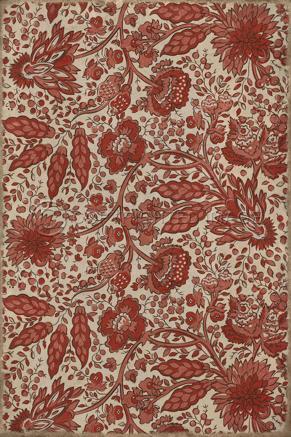 Williamsburg Garden Gate "A Bird Came Down The Walk" Vinyl Floorcloth - Spicher & Co.