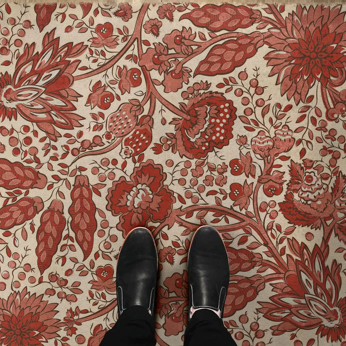 Williamsburg Garden Gate "A Bird Came Down The Walk" Vinyl Floorcloth - Spicher & Co.