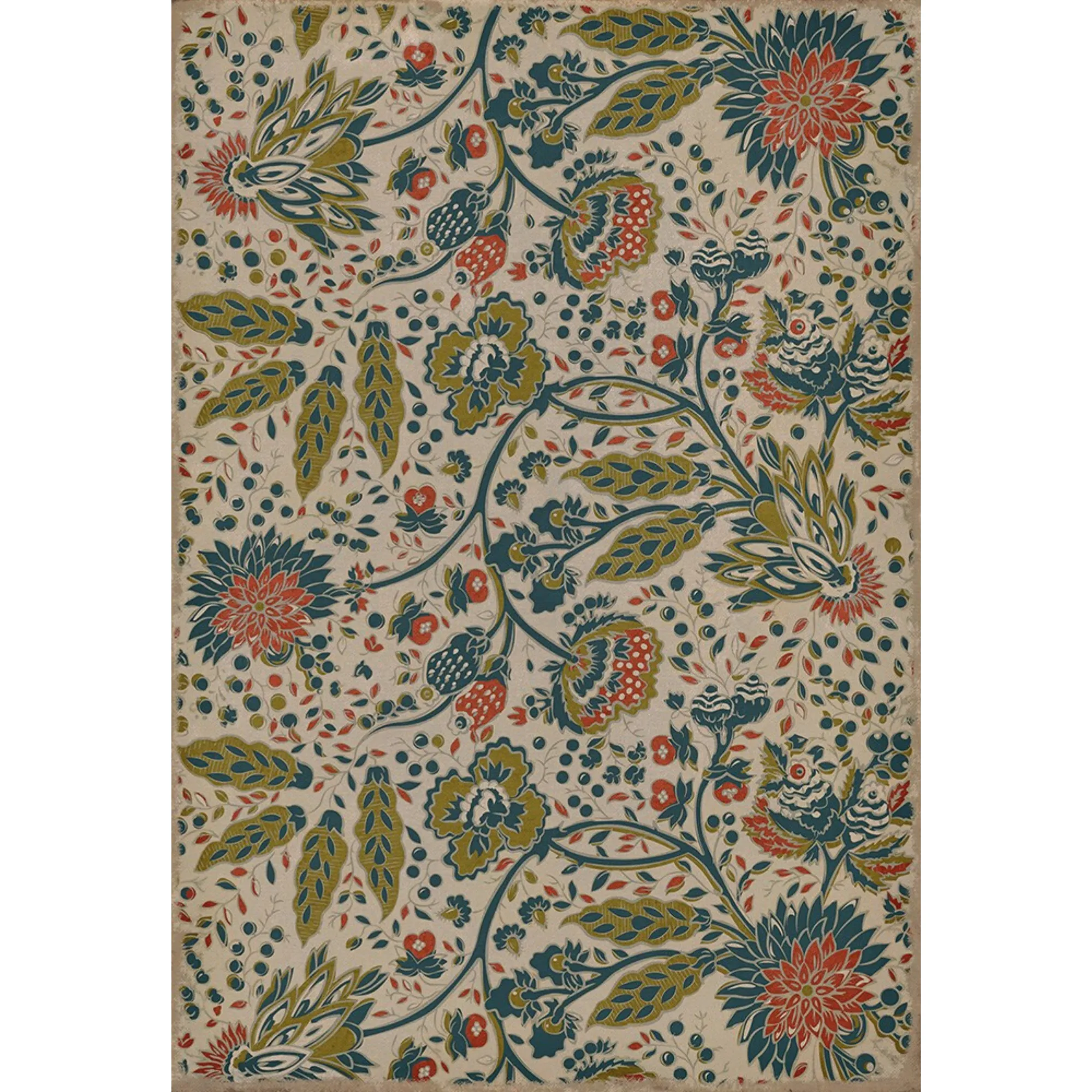 Williamsburg Garden Gate "What The Birds Said" Vinyl Floorcloth - Spicher & Co.