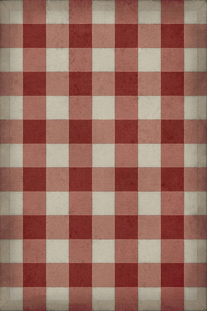 Williamsburg "Gingham Canvas- Red" Floorcloth - Spicher & Co.