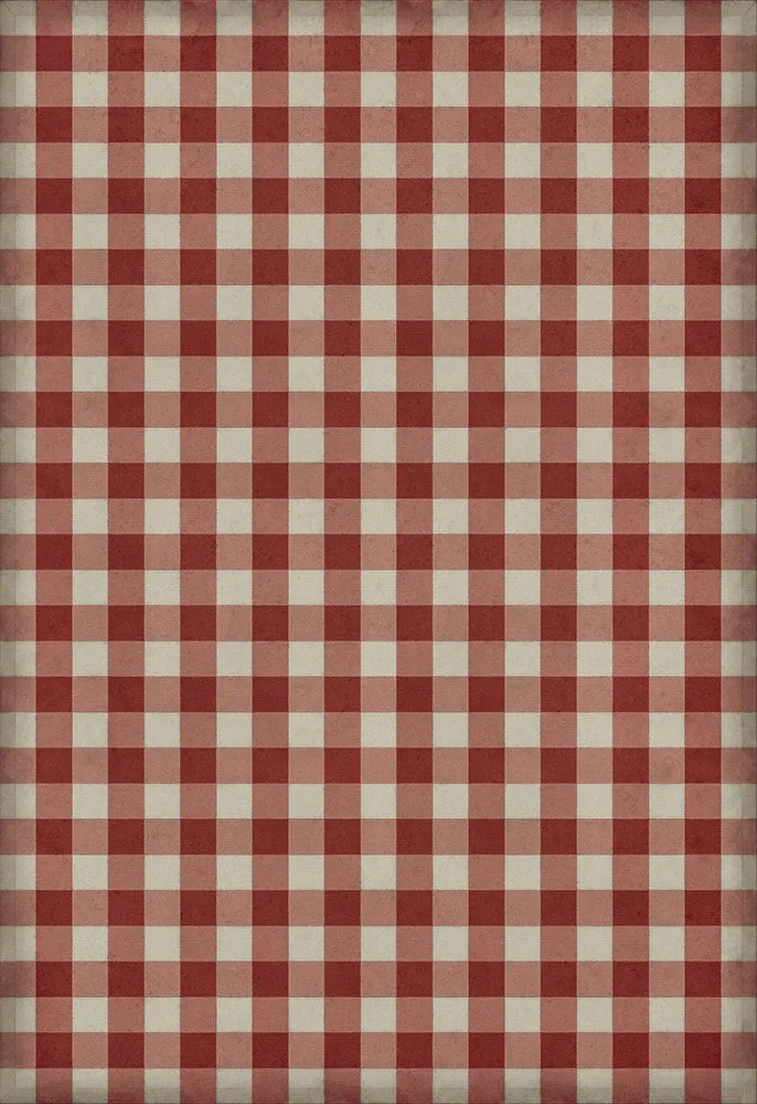 Williamsburg "Gingham Canvas- Red" Floorcloth - Spicher & Co.